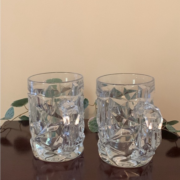📌 Rare Pair of TIFFANY & CO. Rock Cut Crystal Beer Mugs ( 2 ) - Picture 2 of 5
